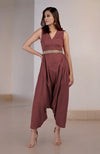 Marsala V-Neck Jumpsuit