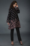 Black-Mauve Parsi Embroidered Tunic Suit