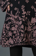 Black-Mauve Parsi Embroidered Tunic Suit