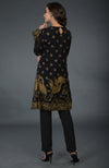 Black-Beige Gold Parsi Embroidered Tunic Suit