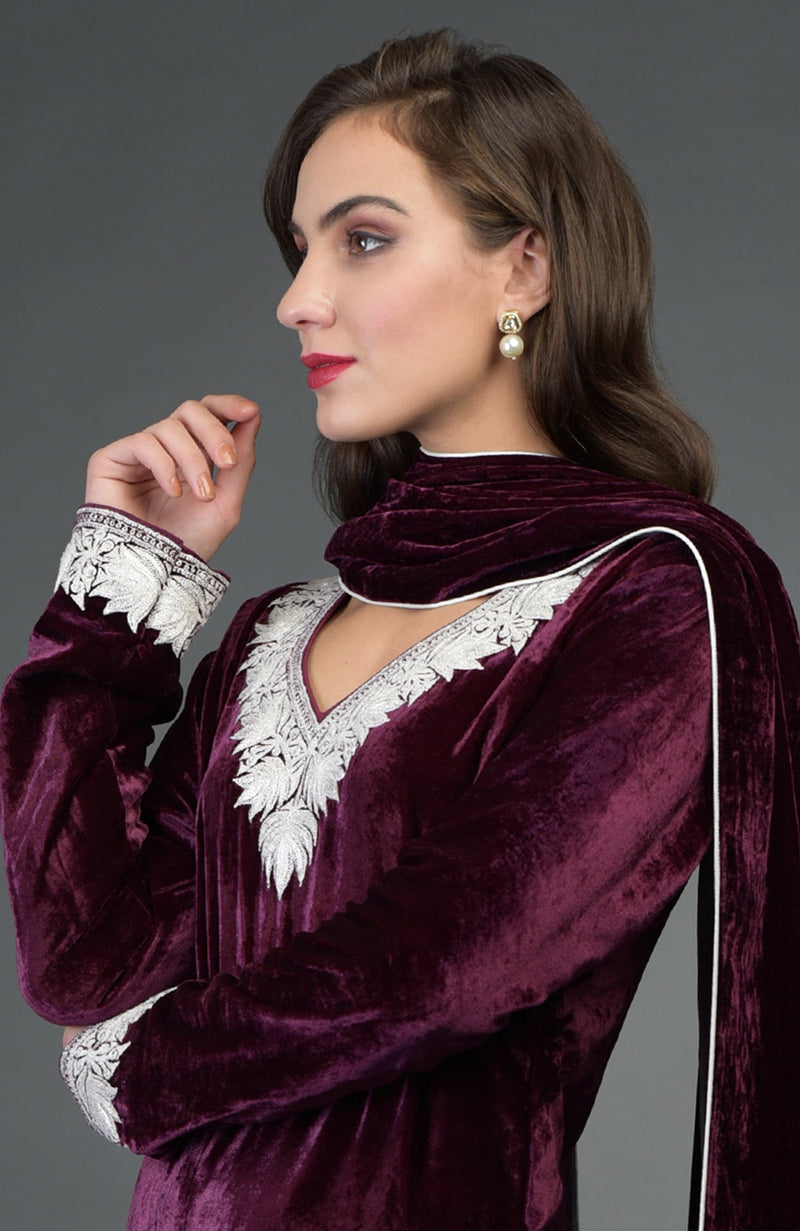 Noor Silk-Velvet Tilla Embroidered Patiala Salwar Suit