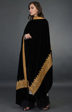 Black Kashmiri Tilla Embroidered Dupatta With Palazzo Suit