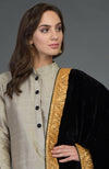 Black Kashmiri Tilla Embroidered Dupatta With Palazzo Suit