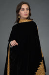 Black Kashmiri Tilla Embroidered Dupatta With Palazzo Suit