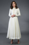 Ivory Pure Georgette/ Pure Crepe/ Pure Silk Anarkali Suit