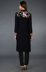 Black Parsi Gara Embroidered Jacket Suit