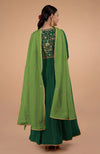 Iktara Bottle Green Zardozi & Resham Embroidered Anarkali Set