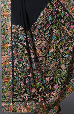 Black Parsi Gara Hand Embroidered Saree