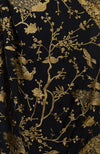 Black-Beige Gold Parsi Gara Hand Embroidered Saree
