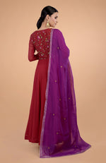 Iktara  Blood Red - Purple Anarkali Set