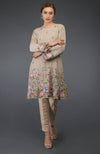 Beige Parsi Embroidered Tunic Suit