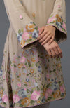 Beige Parsi Embroidered Tunic Suit