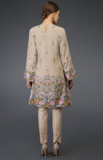 Beige Parsi Embroidered Tunic Suit