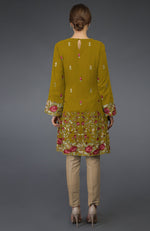 Mustard Parsi Embroidered Tunic Suit