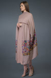 Dusty Rose Kani Art Embroidered Dupatta with Suit