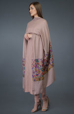 Dusty Rose Kani Art Embroidered Dupatta with Suit