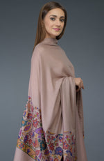 Dusty Rose Kani Art Embroidered Dupatta with Suit