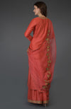 Living Coral Resham-Tilla Embroidered Farshi Palazzo Suit