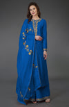 Living Coral Resham-Tilla Embroidered Farshi Palazzo Suit
