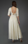 Classic Ivory Scoop Neckline Anarkali Suit