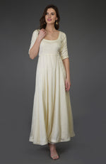 Classic Ivory Scoop Neckline Anarkali Suit
