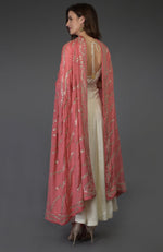 Living Coral Gota Patti & Zari Hand Embroidered Dupatta