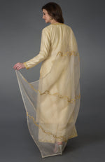 Cream Marori and Sequin Work Farshi Palazzo Suit