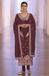 Burgundy Marori Gota Patti & Zardozi Hand Embroidered Kurta  Set