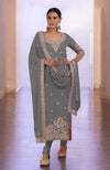 Grey Marori Gota Patti & Zardozi Hand Embroidered Kurta  Set