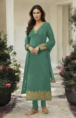 Festival Fuchsia Gold Kashmiri Tilla Aari Embroidered Kurta Set