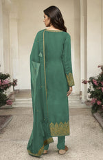 Jade Green Gold Kashmiri Tilla Aari Embroidered Kurta Set