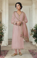 Oyster Pink Marori & Zardozi Hand Embroidered Kurta Set