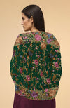 Emerald Green Parsi Gara Pure Pashmina Shawl