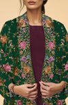 Emerald Green Parsi Gara Pure Pashmina Shawl