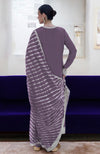 Lavender Leheriya Handcrafted Tie Dye & Kashmiri Tilla Kurta Set