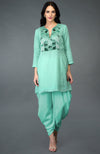 Mint Green Sequin And Beads Embroidered Dhoti Pants Suit