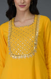 Sunglow Yellow Gota Sequin & Pearl Beads Dhoti Pants Suit