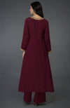 Burgundy Marori & Sequin Embroidered Kurta Set