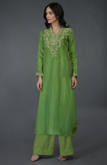 Pepper Stem Kashmiri Tilla Embroidered Kurta Set