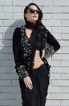 Fade To Black Beads & Sequin Hand Embroidered Jacket