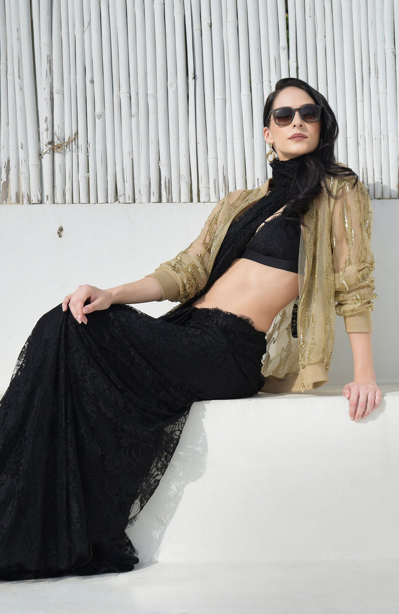 Electric Eye Beads & Sequin Hand Embroidered Jacket