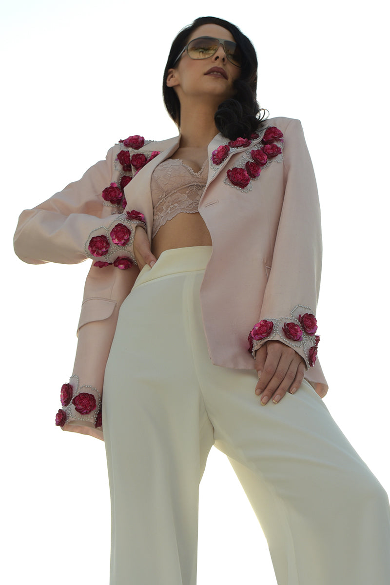 Baby Breath Beads & Sequin Hand Embroidered Jacket