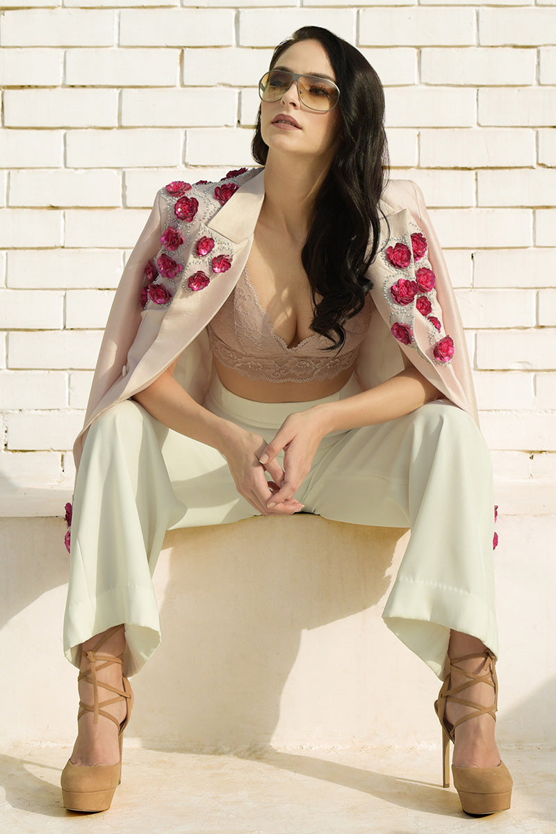 Baby Breath Beads & Sequin Hand Embroidered Jacket