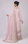 Marshmallow Pink Resham and Zardozi Hand Embroidered Sharara Set