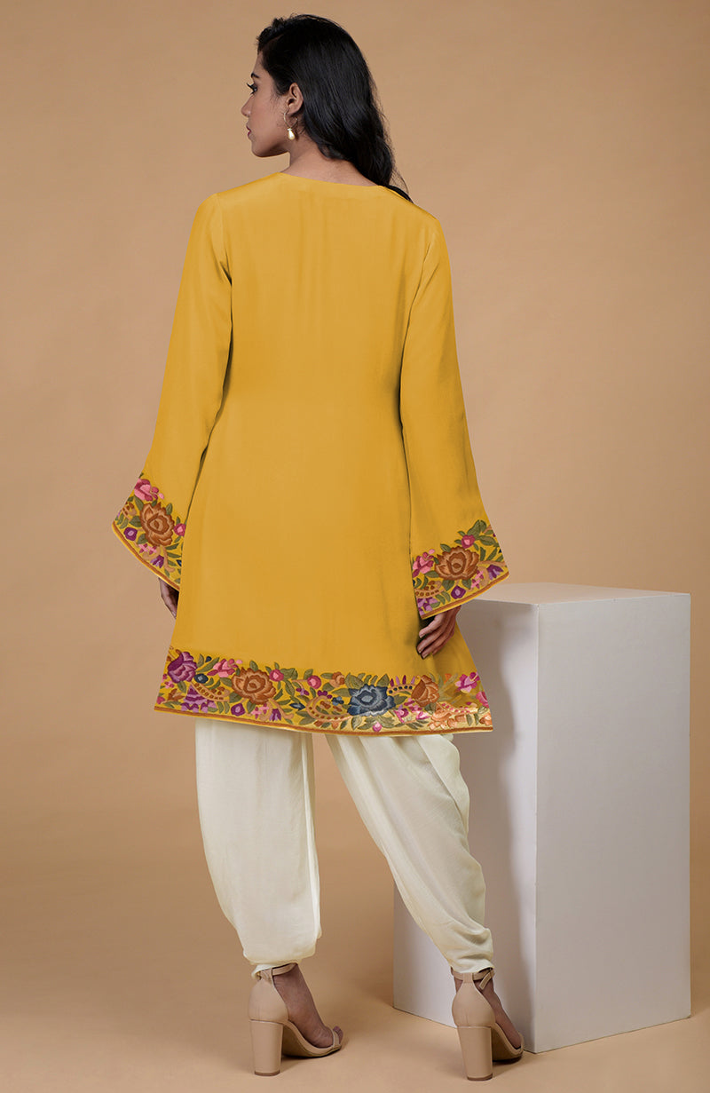 Calendula Parsi Gara Embroidered Patiala Pants Suit