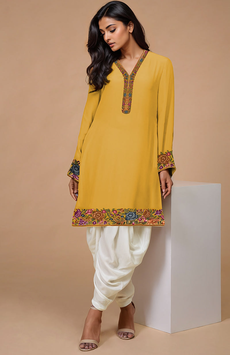 Calendula Parsi Gara Embroidered Patiala Pants Suit