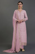 Fragrant Lilac Chikankari & Gota Patti Hand Embroidered Kurta Set