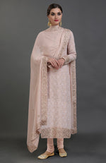 Fragrant Lilac Chikankari & Gota Patti Hand Embroidered Kurta Set