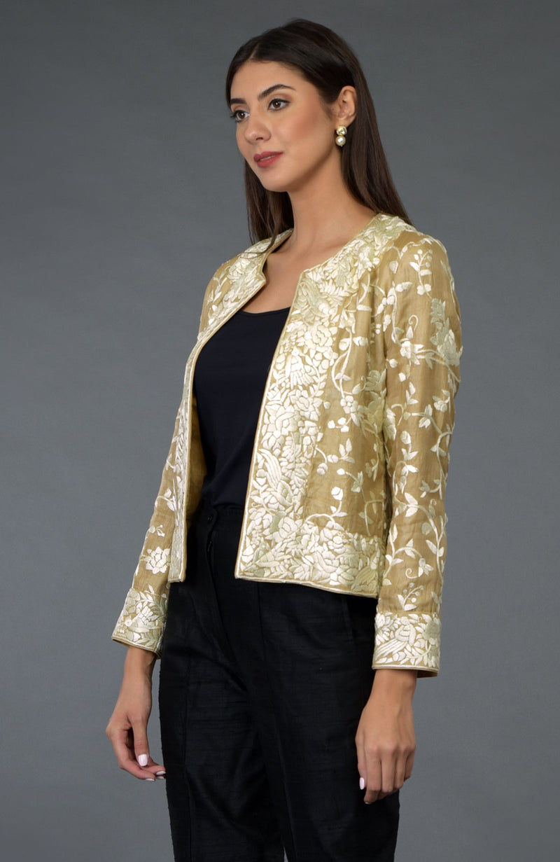 Fawn Parsi Gara Embroidered Jacket