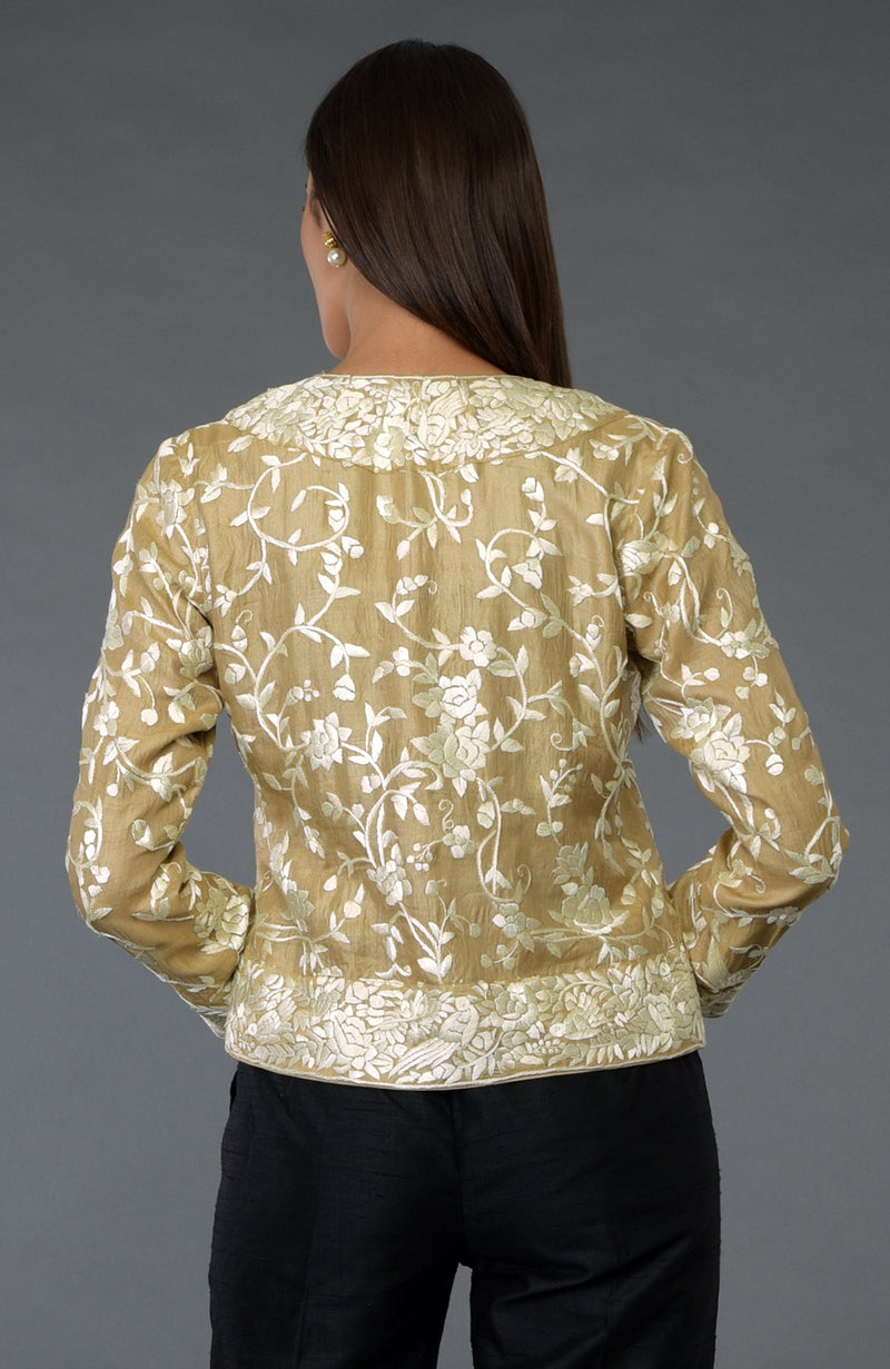 Fawn Parsi Gara Embroidered Jacket